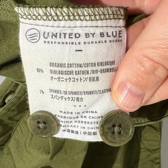 United By Blue Organic Cotton Green Button Down Collared Dress, Small - Picture 7 of 7